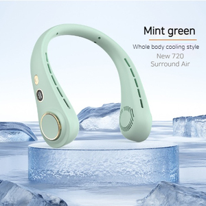 Quiet Work Speed Outdoor Compact Lightweight Cooling Travel Handy Adjustable Angle Neck Wearable <b>Turbo</b> Folding <b>Fan</b> 8h+ Runtime - Product Image 2