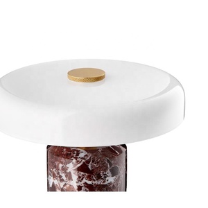 Lámpara de Escritorio Inteligente de Mármol con Carga Inalámbrica, Pantalla de Vidrio, Moderna, Portátil, USB, Iluminación Ambiental para Mesa de Noche, para Hotel y Hogar - Product Image 3