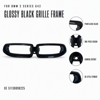 Cadre de calandre noir brillant G42 51138098225, contour de calandre avant avec trou pour caméra, amélioration pour BMW Série 2