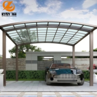 Abri de voiture portable en aluminium de style européen, imperméable, avec toit en polycarbonate solide, design moderne, abri de stationnement durable pour voitures