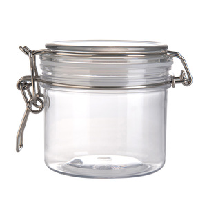 Wholesale Clear 12 OZ PET Jars Multifunctional Nuts Sauce 350ml Plastic Jar with Metal Sealing Lock Airtight BPA Free - Product Image 5