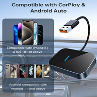 Adaptateur CarPlay sans fil en aluminium sur mesure, dongle automobile pour les connaisseurs de technologie, compatible avec Apple CarPlay et Android, ajustement parfait pour les voitures