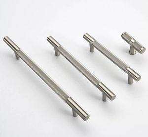 Oferta caliente: Tiradores largos de latón macizo con acabado de níquel cepillado para muebles, armarios, gabinetes de cocina y tiradores de cajones. - Product Image 2