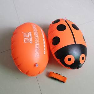 Bouée gonflable Kaixiang en forme de coccinelle pour la natation et les sports nautiques, taille adulte unisexe, orange, avec deux chambres à air. - Product Image 1