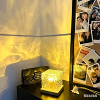 Projecteur LED dynamique d'aurores boréales, effet d'ondulation de l'eau, lumière nocturne, 16 couleurs, lampe en cristal 3D pour Noël, salon, chambre à coucher