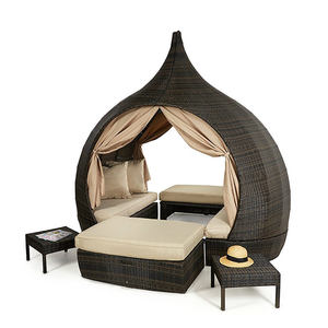 YASN Day Bed Sunbed Birdcage Sofa Lounger Bed <strong>Outdoor</strong> <strong>Daybed</strong> Round Rattan <strong>Outdoor</strong> <strong>Daybed</strong> <strong>With</strong> <strong>Canopy</strong> - Product Image 1