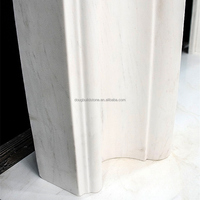Cheminée décorative moderne en marbre blanc, modèle sculpté à 3 côtés, pour villa, gaz naturel, directement de l'usine