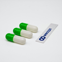Wecaps Gélules végétales séparées vertes et blanches Taille 00 0 1 2 3 4 Capsules vides Shell