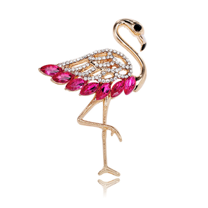 Nuevo broche de diamantes de imitación de moda, flor de pecho de Flamenco de diamantes de imitación, ropa de boda para hombres y mujeres, Pin de flor de pecho - Product Image 5