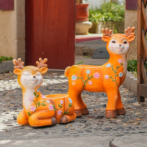Large Eco-Friendly Resin <strong>Deer</strong> Flower Pot Outdoor Succulent Garden Ornament for Courtyard Balcony Decorations Resin Crafts - Product Image 3