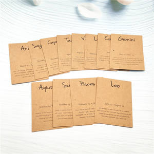 7*9cm constelación signo del zodiaco pulsera tarjetas logotipo personalizado impreso marrón papel Kraft tarjetas hombres mujeres regalo joyería embalaje tarjetas - Product Image 5