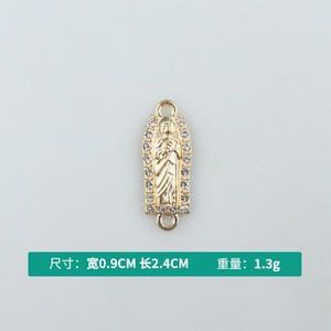 Risingmoon crochet <span class=keywords><strong>plaque</strong></span> or alliage de Zinc cristal mort San Judas tortue éléphant bijoux à bricoler soi-même breloques croix vierge marie accessoire - Product Image 4