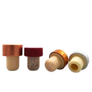 Petits bouchons de bouteilles de vin en forme de T personnalisés <span class=keywords><strong>bouchon</strong></span> en liège aluminium-plastique pour bocaux en verre de vin, de spiritueux et de liqueur - Product Image 2
