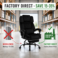 Fauteuil pivotant inclinable ergonomique en cuir de luxe avec accoudoirs réglables, design européen, vérin à gaz à 2 positions
