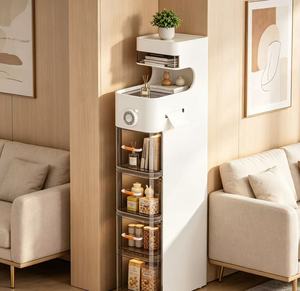 Armoire de rangement multifonctionnelle pour petite salle de bain <span class=keywords><strong>avec</strong></span> tiroirs, porte-papier toilette, armoire verticale pour salle de bain - Product Image 3