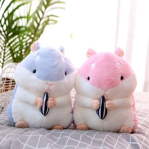 Muñeca de hámster <span class=keywords><strong>gordo</strong></span> súper adorable, mascota de ratón bonita, juguete de peluche de algodón PP, semillas de melón bordadas, regalo, función de edredón - Product Image 4