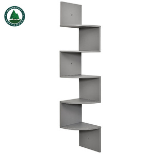 Woodbuddy Corner Wall <b>Shelf</b> 5 Tier Gray Storage <b>Rack</b> For Home Decor And Plant Display - Product Image 4