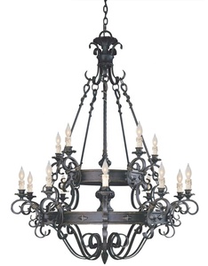 Đèn Chùm Cổ Điển Đèn Chùm Sắt Lớn Màu Đen Cho Biệt Thự Đèn Treo Nến Retro Đơn Giản Châu Âu - Product Image 3