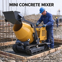 Nouveautés : Mini-dumper hydraulique portable, petit camion-bétonnière auto-chargeur sur chenilles