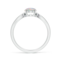 Bague en argent sterling 925 avec opale d'Éthiopie blanche ovale de 7x5 mm, pierre précieuse pour les occasions spéciales
