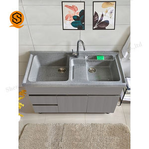 Bañera de lavandería de superficie sólida de acrílico de alta calidad con arandela - Product Image 5