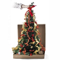 Sapin de Noël pliable de 1.2m/1.5m/1.8m/2.1m Sapin de Noël pré-éclairé avec lumière LED chaude