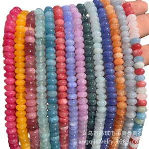 Perles de boulier calcédoine de couleur naturelle créativité plate bijoux à bricoler soi-même bracelet collier chaîne de taille accessoires en gros - Product Image 5
