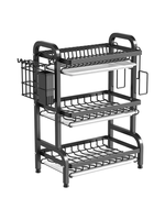 Égouttoir à vaisselle en fil métallique à 3 niveaux, support de rangement de table à 3 niveaux