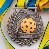 Médaille en métal personnalisée avec logo sur mesure, trophée artisanal, médaille de pickleball, fabrication Noble Manufacturer