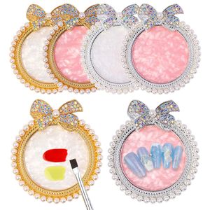 INS Style Alliage Résine Diamant Ongles Conseils Affichage Arc Perle Ongles Couleur Peinture Solide Gel Ongles Palette - Product Image 3