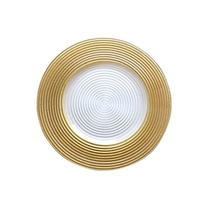 Placa transparente de cristal, placa redonda de carga dorada para decoración de boda, novedad - Product Image 1