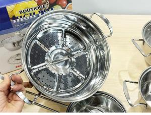 Novo Estilo 16/18/20/22/24cm com 2 Pcs <span class=keywords><strong>Steamer</strong></span> Fatias Cooking Pot Set 12 Peça Conjuntos de Panelas para Uso Doméstico/utensílios de cozinha