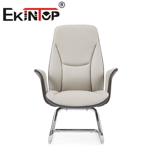 Ekintop-<span class=keywords><strong>Silla</strong></span> de oficina giratoria moderna de cuero nórdico con base de aluminio para mesas y sillas de oficina y conferencias - Product Image 3