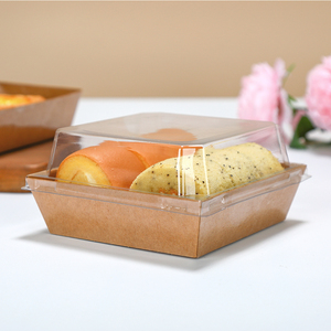Brown Parchment Paper Charcuterie Boxes with Clear Lid for Bakery Cookies Sandwiches <strong>Cakes</strong> Bread <strong>Slices</strong> - Product Image 2