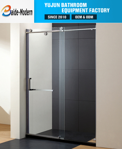 Porta <span class=keywords><strong>Doccia</strong></span> Scorrevole per Hotel Stile Aperto, Senza Telaio, in Vetro Temperato Trasparente Spessore 6mm, con Cerniere - Product Image 4