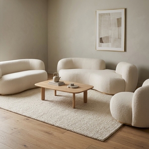 Muebles de sala de estar al por mayor, <span class=keywords><strong>sofá</strong></span> Chesterfield moderno de <span class=keywords><strong>3</strong></span> <span class=keywords><strong>plazas</strong></span>, <span class=keywords><strong>sofá</strong></span> curvo de lujo con tapizado boucle. - Product Image 2