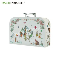 Mini boîte à valises en carton doré, emballage rigide en carton papier pour bébé, coffre-cadeau avec Logo
