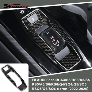 Kit de molduras de palanca de cambios de fibra de carbono seca auténtica para <span class=keywords><strong>Audi</strong></span> A3 S3 RS3 A5 S5 RS5 A6 S6 RS6 Q4 SQ4 Q5 SQ5 RSQ5 Q6 SQ6 E-tron 2022-2026 - Product Image 1