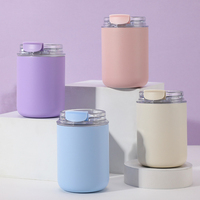 Vente en gros de tasses à café miniatures en acier inoxydable de style japonais INS personnalisées, tasse à boisson ronde portable en acier inoxydable avec paille