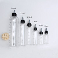 Bouteilles en plastique souples personnalisables de 20 ml, 30 ml, 50 ml pour encre, pigment, avec bouchon multicolore en option, emballage inclus