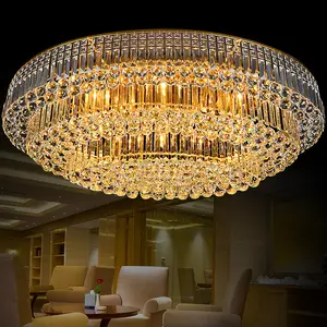 JYLIGHTING High Quality Gold Luxury Modern Crystal Ball Ceiling Light Living Room Crystal Celling Light