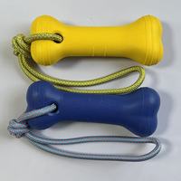 Jouet à mâcher classique et mignon en forme d'os pour chien, durable, en mousse EVA écologique, pour usage quotidien, anti-ennui, avec corde colorée et design tendance