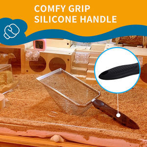 Pala para arena para gatos de acero inoxidable filtrable de tamizado rápido con mango de PP - Product Image 6
