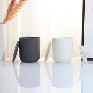YBH, gran oferta, tarro de vela de porcelana para decoración nórdica para el hogar con tapa, cilindro de arcilla de Color para hacer velas para Navidad - Product Image 5