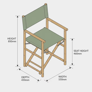 <span class=keywords><strong>Chaise</strong></span> de <span class=keywords><strong>Réalisateur</strong></span> Classique en Bambou Pliante, <span class=keywords><strong>Chaise</strong></span> de Maquillage en Bois pour Jardin, Patio, Intérieur et Extérieur – Modèle Professionnel - Product Image 3