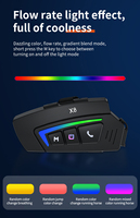 Headset Nirkabel Helm Motor X8 Sistem Audio Helm Sepeda dengan Lampu Ambient RGB dan Speaker Bass Dalam 40mm