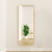 Grand miroir mural moderne en fer doré pour la décoration de la maison du salon |   Art mural en verre design