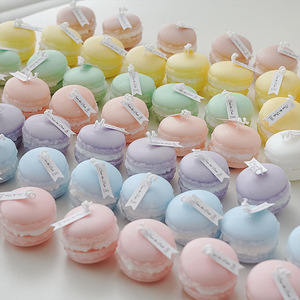 Velas Aromáticas de Macaron, Cera de Soja Mixta, Velas Artesanales Novedosas, Recuerdos de Boda - Product Image 2
