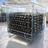 Conteneurs en fil métallique empilables pour la logistique de stockage des boissons dans l'industrie du vin