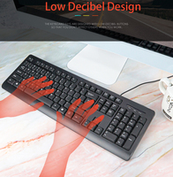 2.4G Hz 104 Kunci Wireless Keyboard Mouse Combo OEM LOGO Kustom